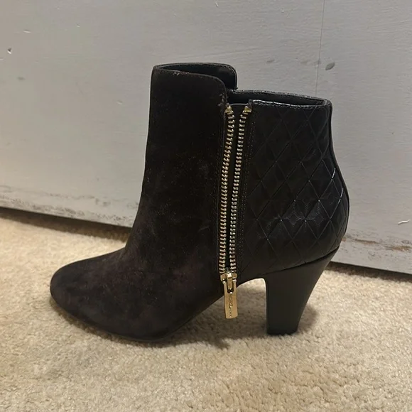 BCBG brown suede Quilted Ankle Boots - Picture 2 of 6